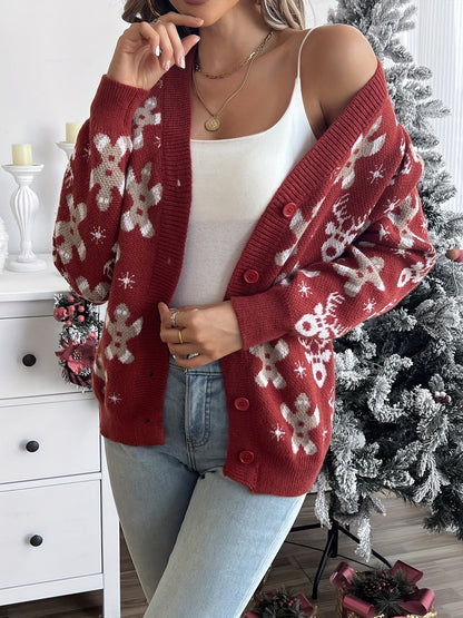 Elin | Elegant knitted Christmas cardigan with buttons
