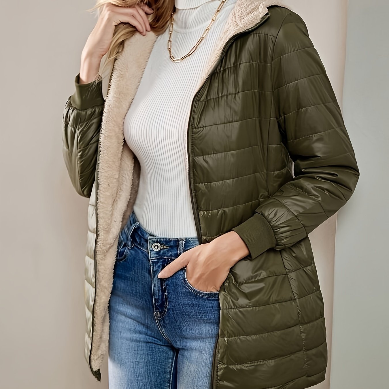 Eline | Fleece-lined jacket with zip fastening