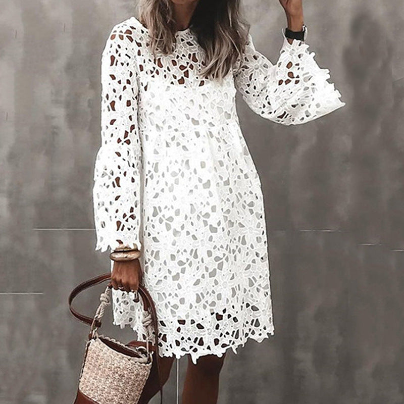 Eline | White Lace Swim Dress