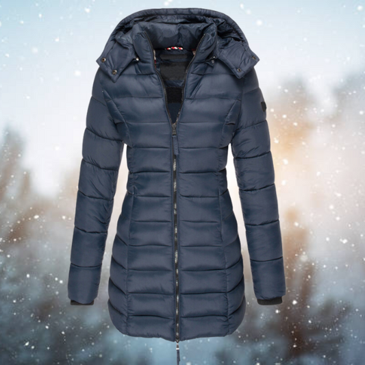 Warm Padded Puffer Winter Jacket with Hood for Women