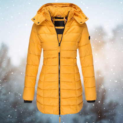Warm Padded Puffer Winter Jacket with Hood for Women