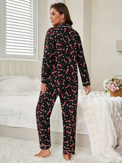 Elise | 2-Piece Autumn and Winter Pyjamas with Floral Print