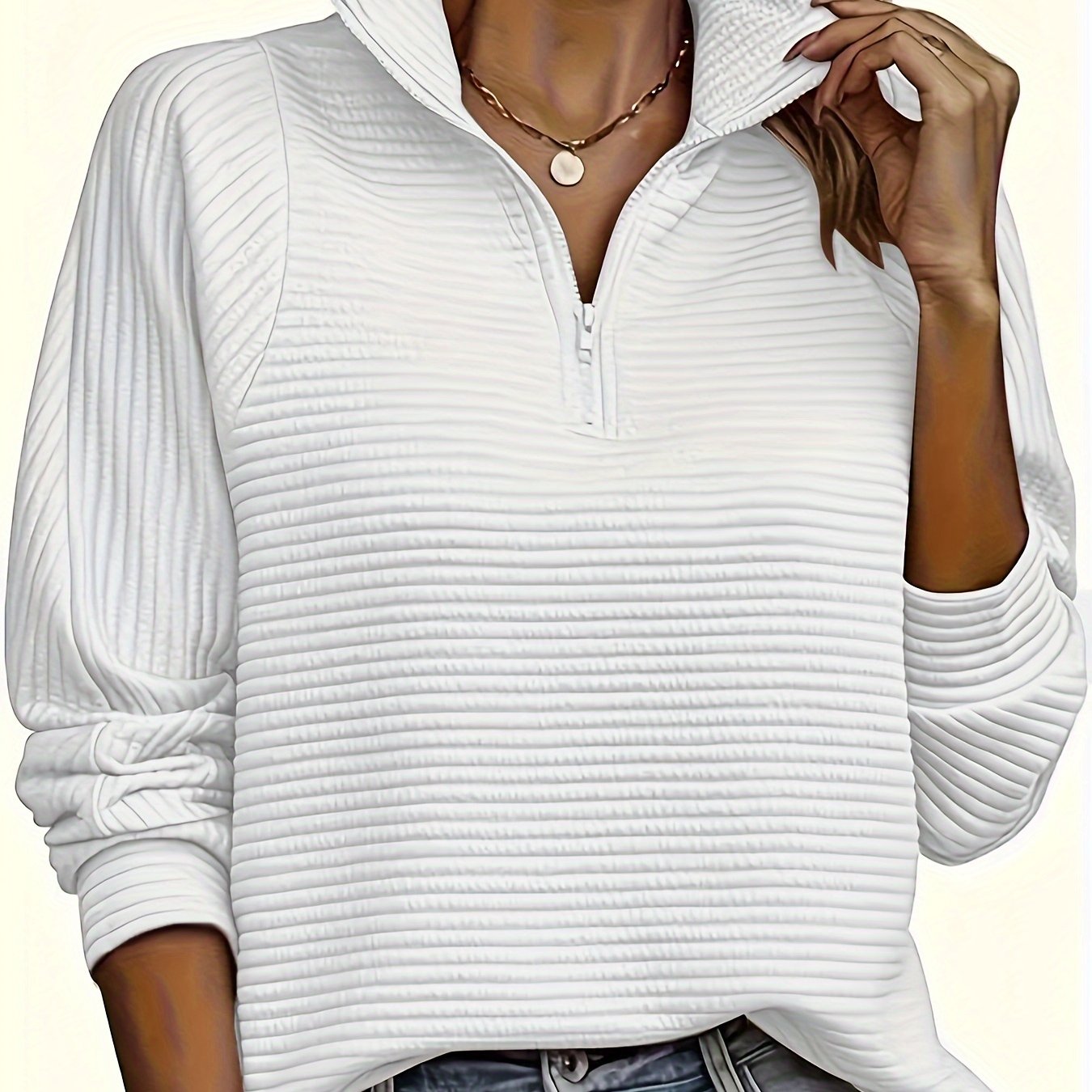 Elise | Casual sweatshirt with long sleeves and texture