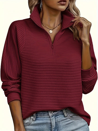 Elise | Casual sweatshirt with long sleeves and texture