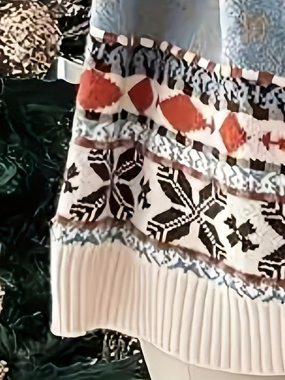 Elly | Cosy Christmas Jumper with Geometric Reindeer Pattern