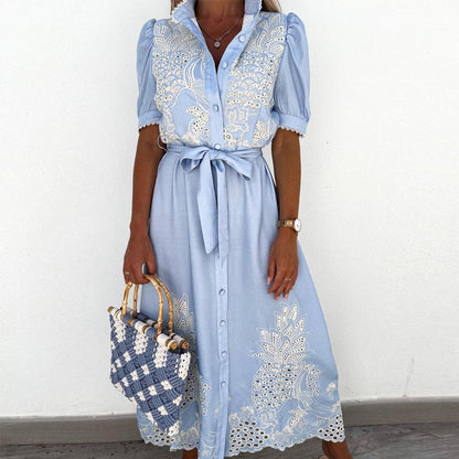 Embroidered Dress - Pink