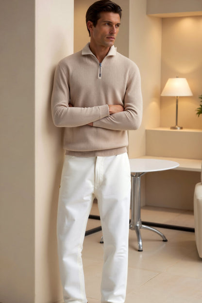 Emiel | Classic Knitted Wool Zip Jumper