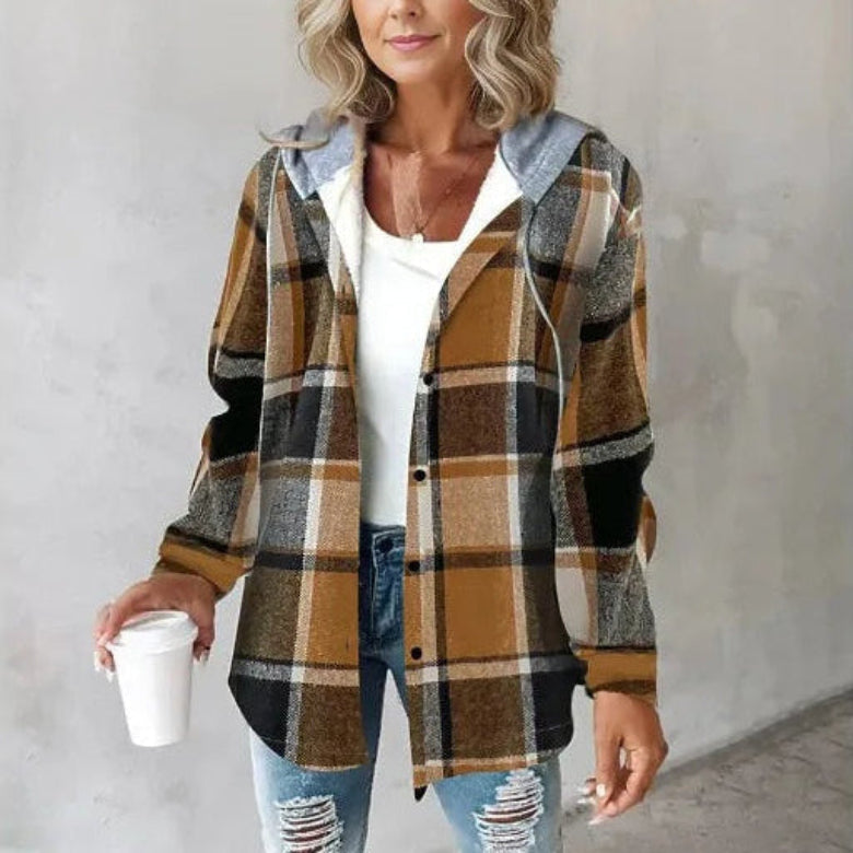 Emily – Checked Hooded Summer Jacket for Women