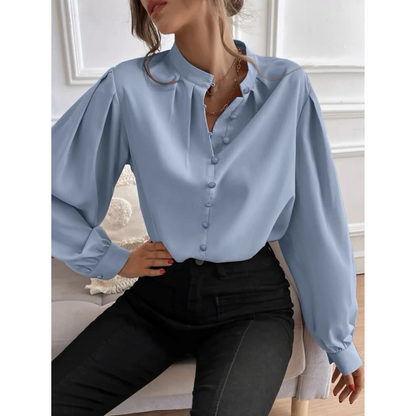 Emma | Elegant floral ladies' blouse with a shawl collar
