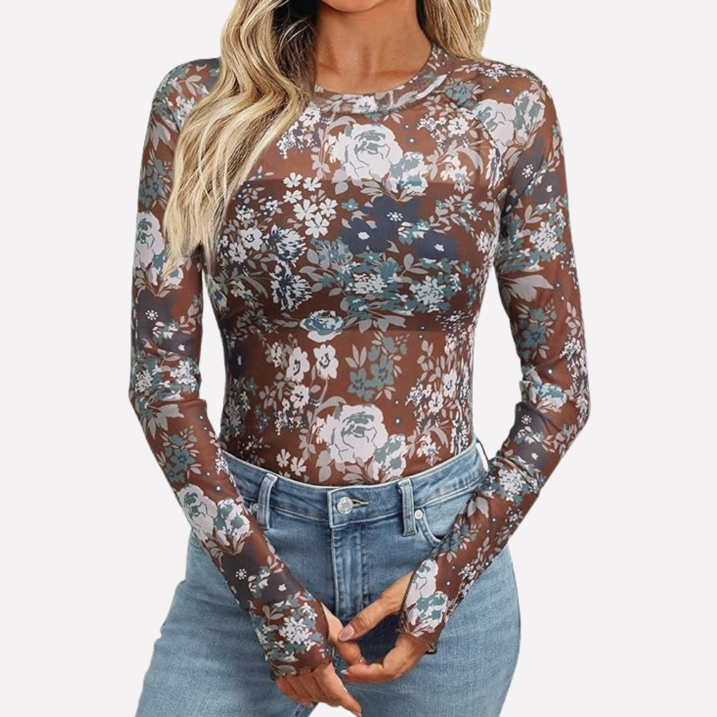 Mesh Transparent Lace Top