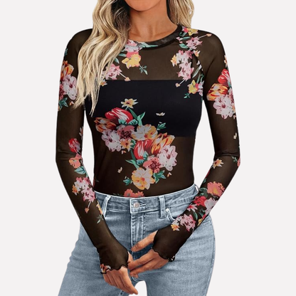 Mesh Transparent Lace Top