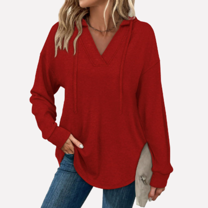 V-Neck Oversized Hoodie