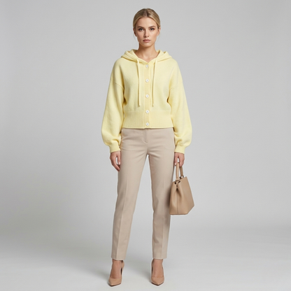 Damen-Strickjacke mit Kapuze