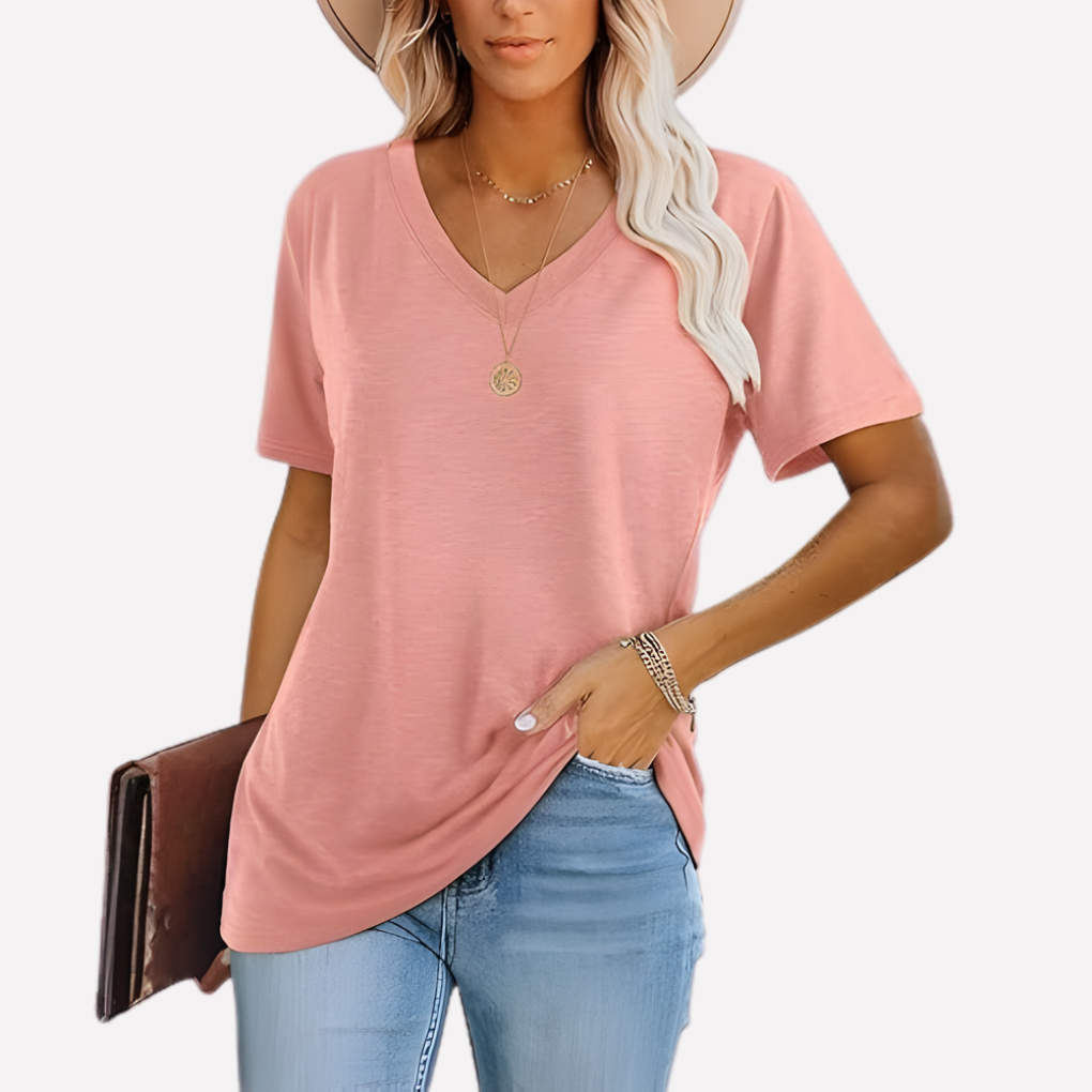 Women’s V-Neck Short Sleeve Top