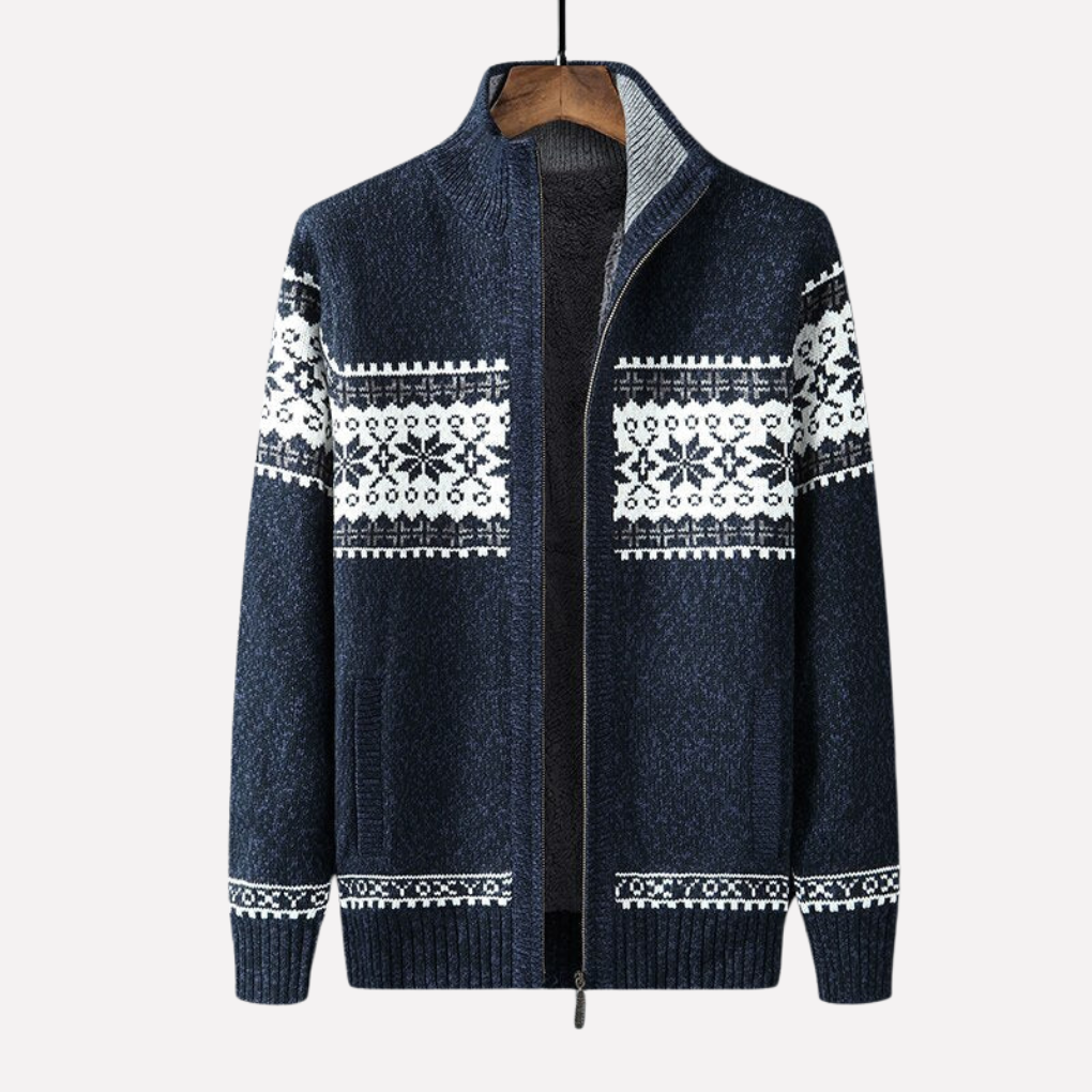 Men's Crocheted Winter Cardigan