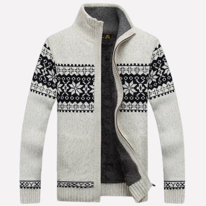 Men's Crocheted Winter Cardigan