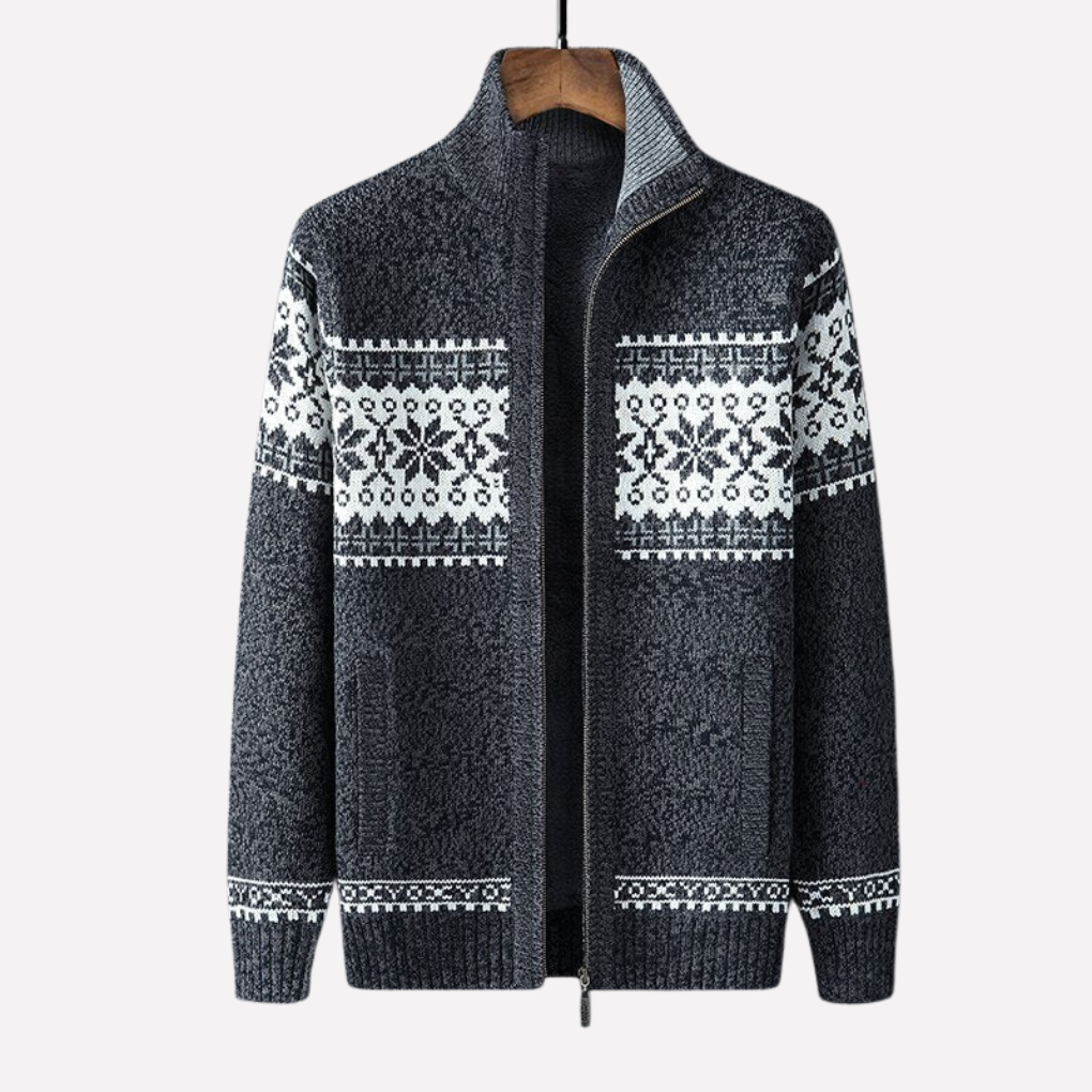 Men's Crocheted Winter Cardigan