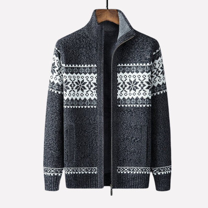 Men's Crocheted Winter Cardigan