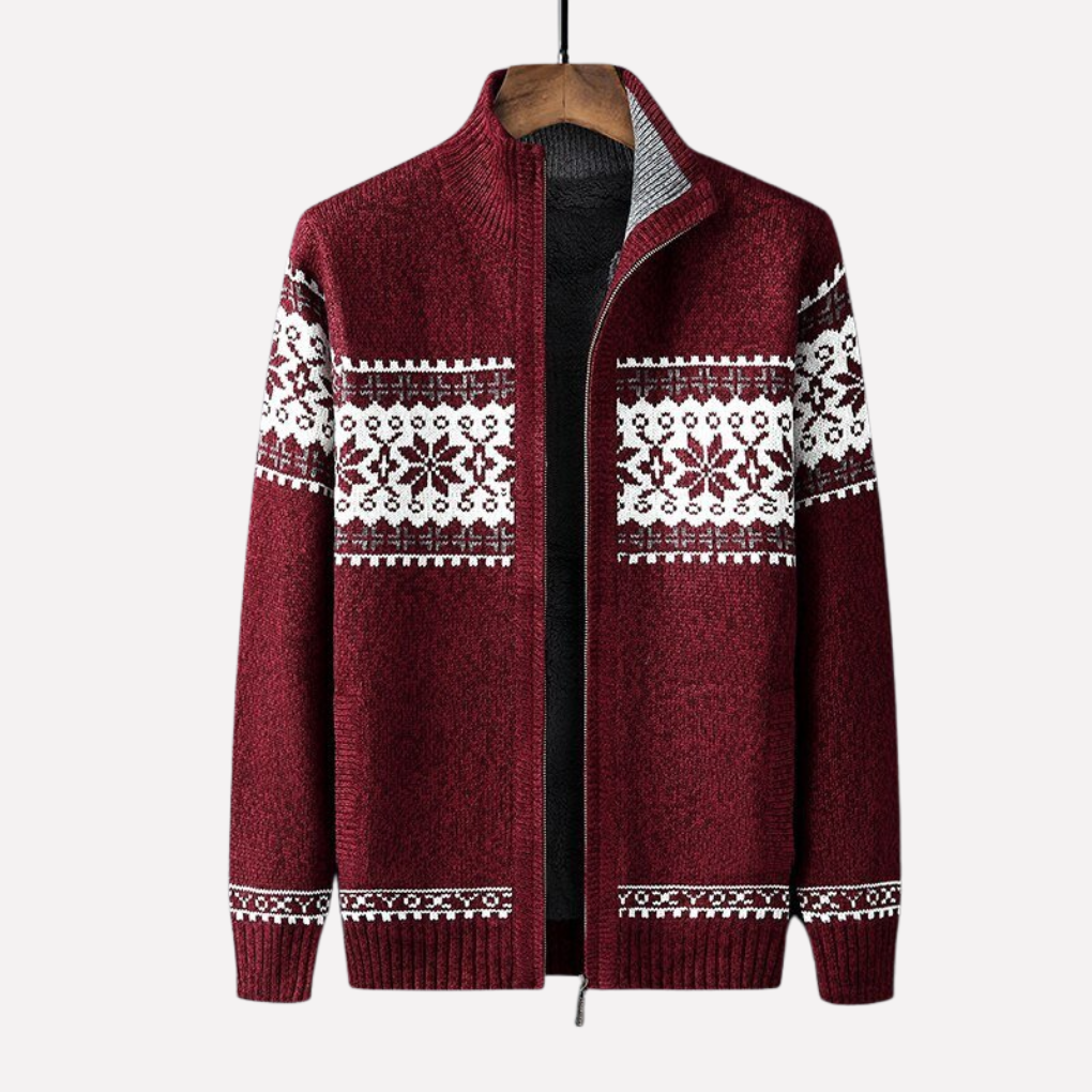 Men's Crocheted Winter Cardigan