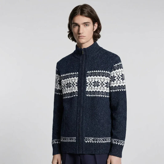 Cardigan croșetat de iarnă pentru bărbați