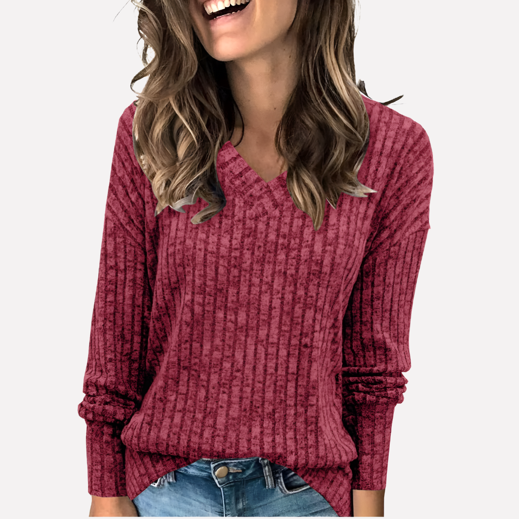 Women's V-Neck Long Sleeve Top – Stylish and Comfortable