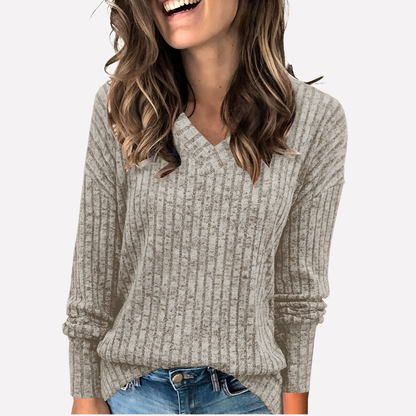 Women's V-Neck Long Sleeve Top – Stylish and Comfortable