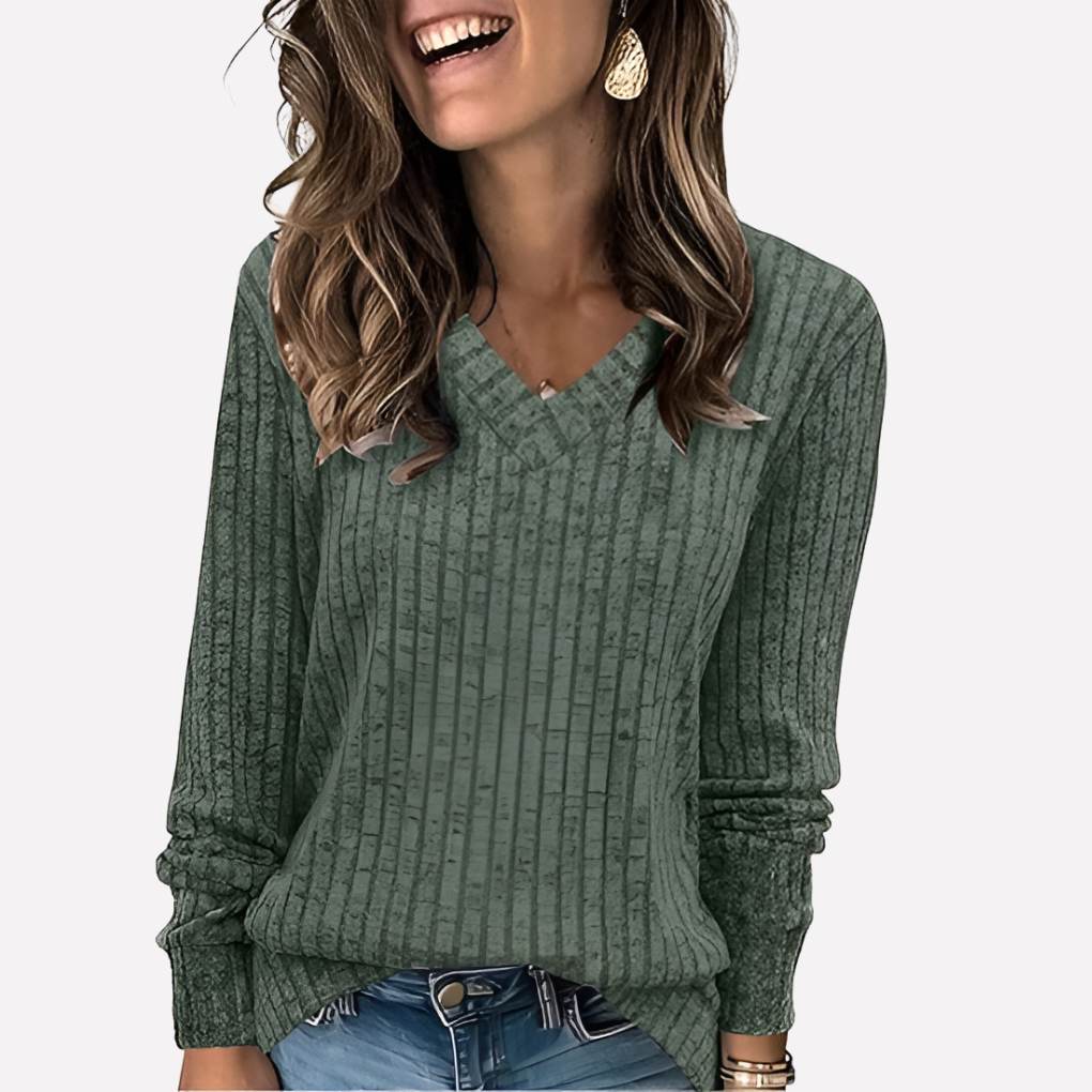 Women's V-Neck Long Sleeve Top – Stylish and Comfortable