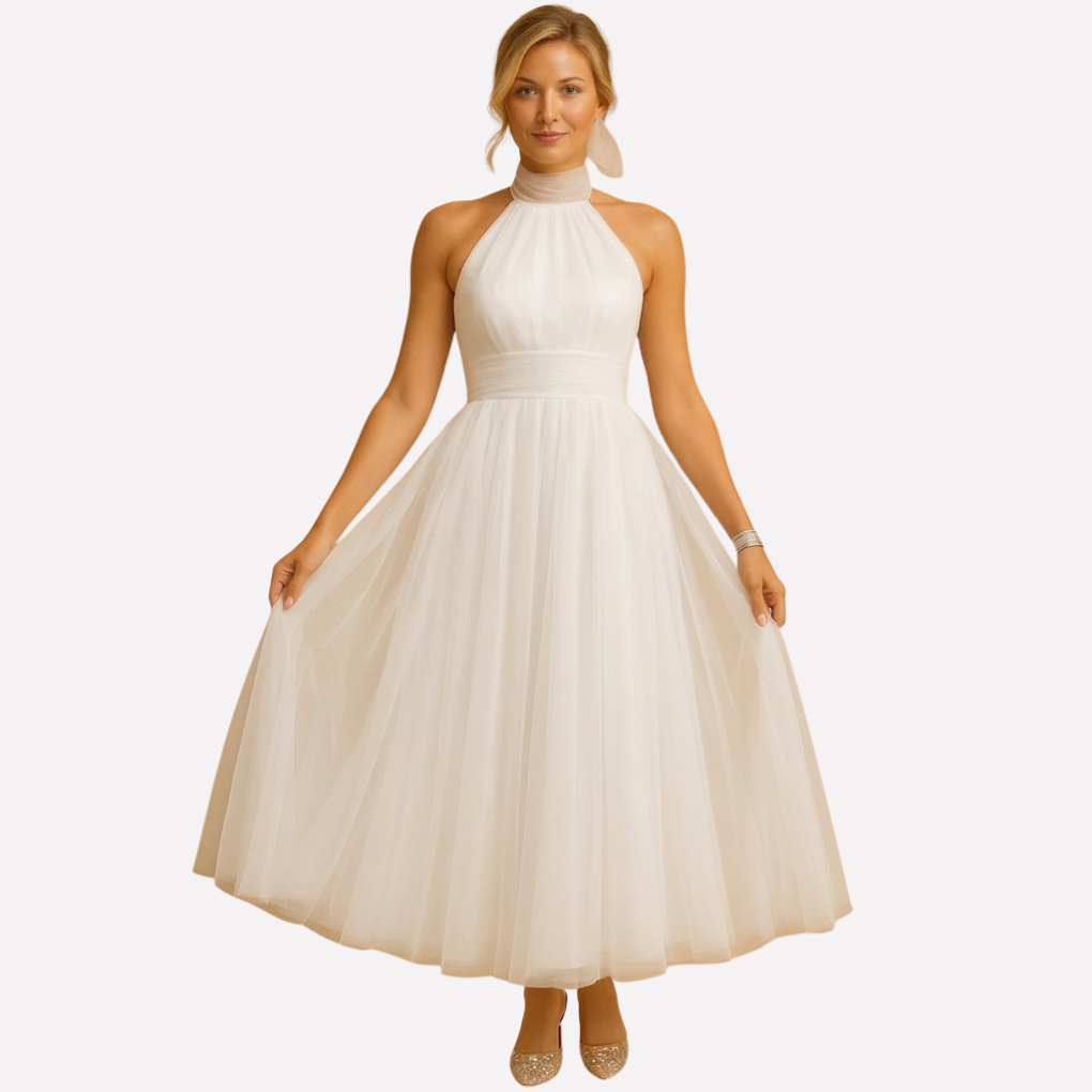 Sleeveless with Halter Neck & A-Line