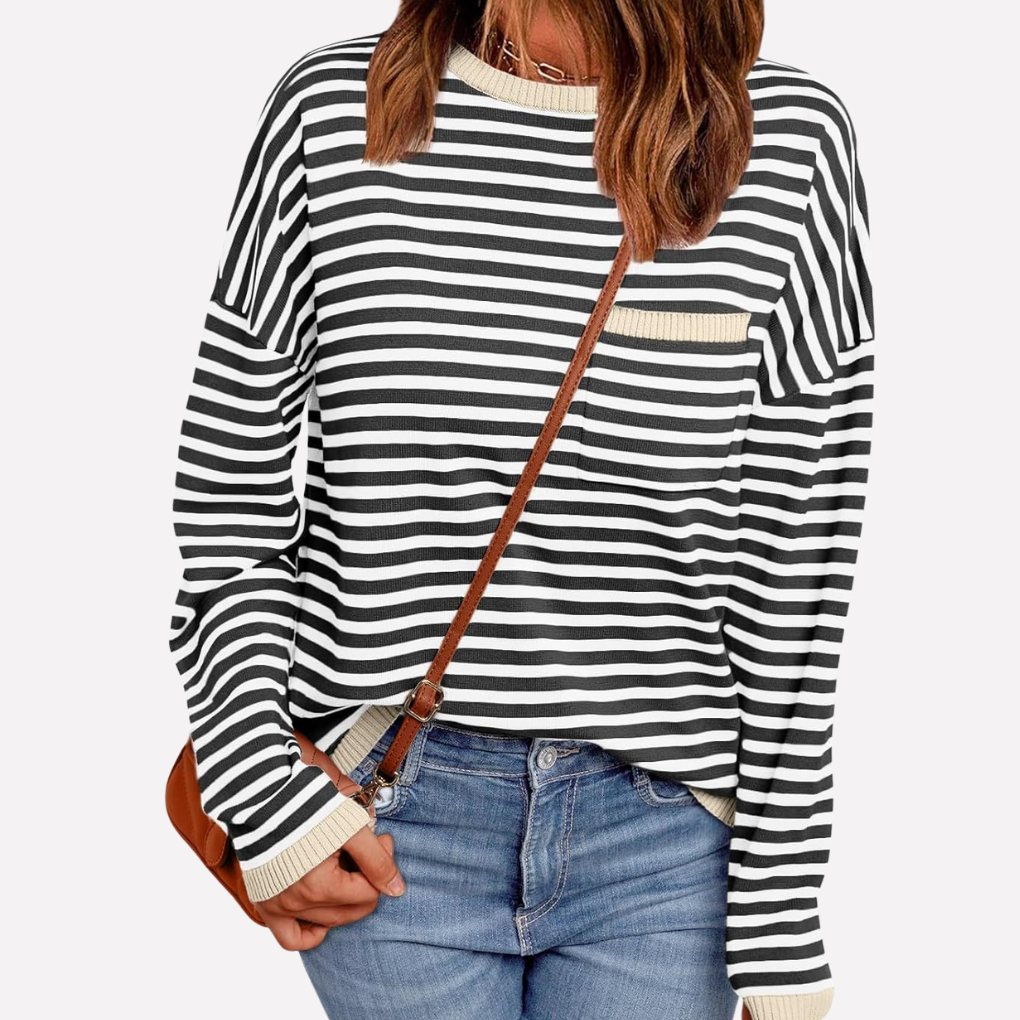 Gestreifter Strickpullover für Damen