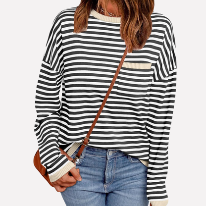 Gestreifter Strickpullover für Damen