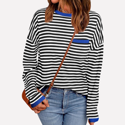 Gestreifter Strickpullover für Damen