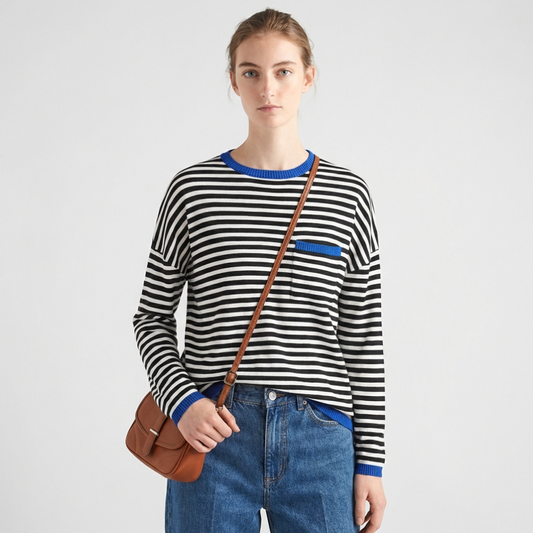 Camisola de malha às riscas para mulher