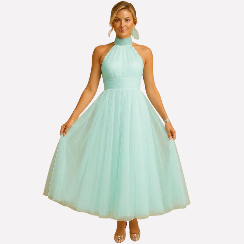Sleeveless with Halter Neck & A-Line