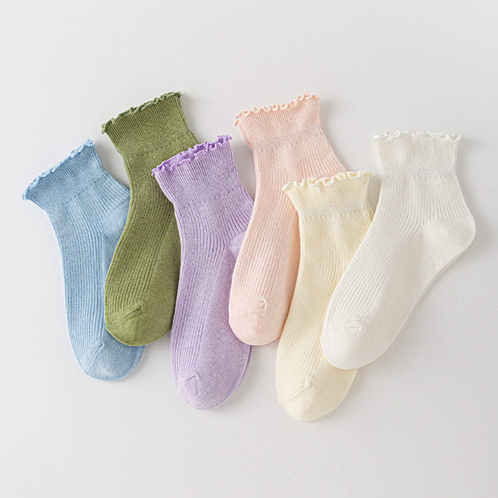 Damen-Rüschensocken bis zum Knöchel