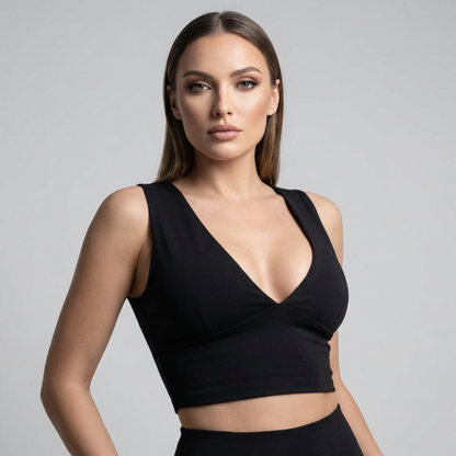 Top corto da donna con schiena a vogatore e inserti cut-out