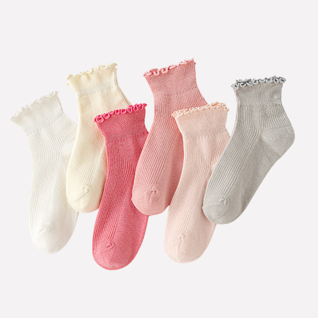 Damen-Rüschensocken bis zum Knöchel