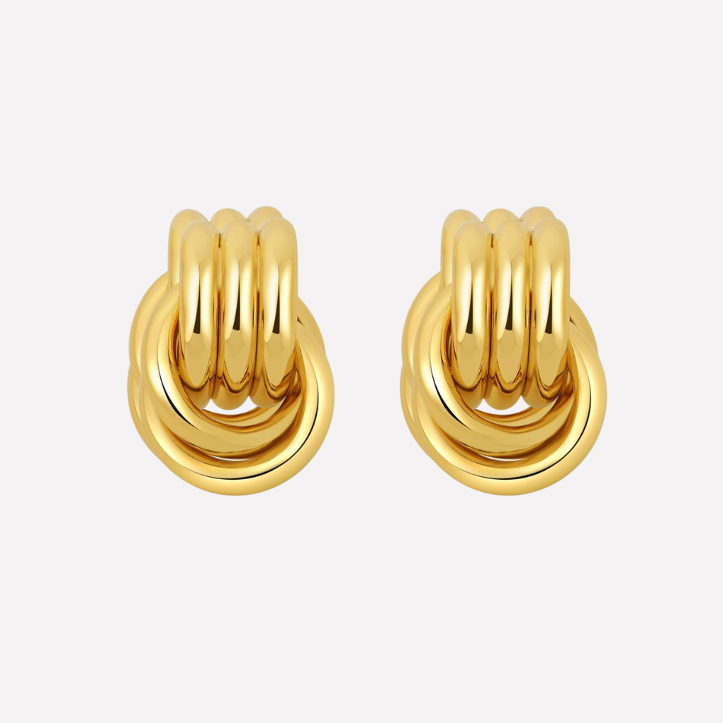 Gold Knot Drop Earrings