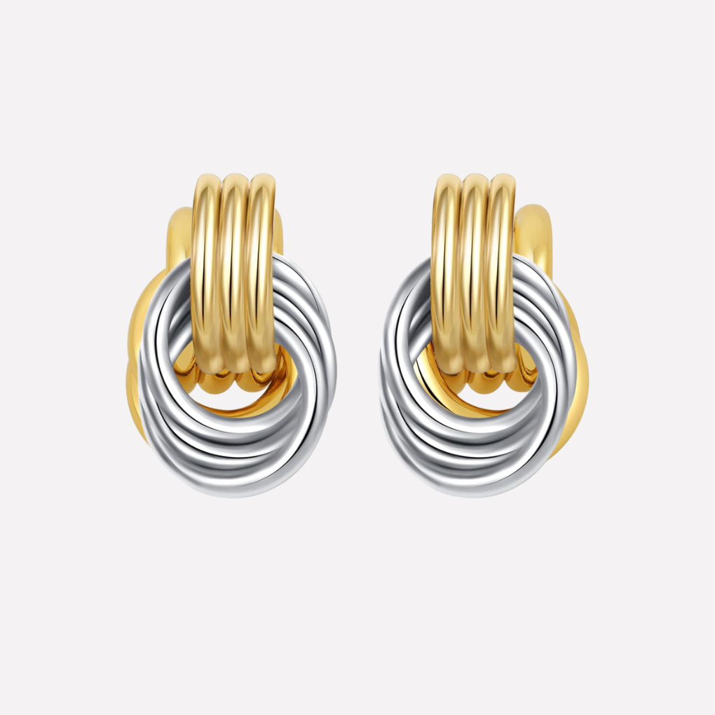 Gold Knot Drop Earrings