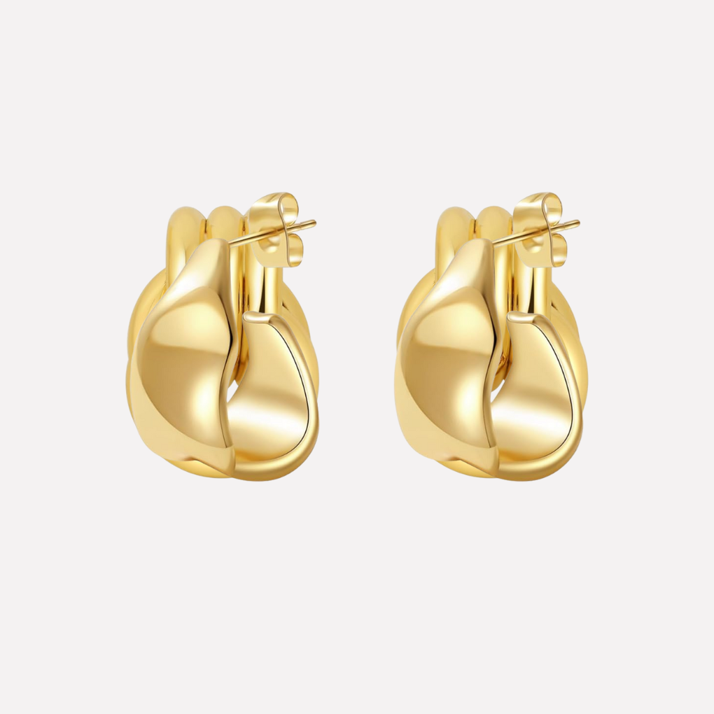 Gold Knot Drop Earrings
