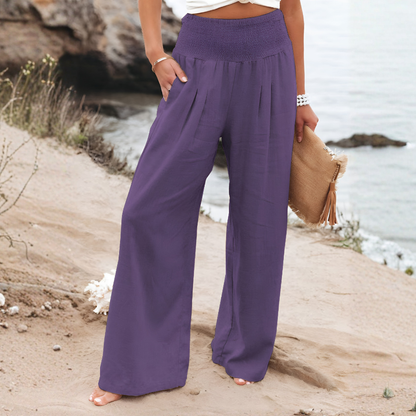 Pantaloni palazzo da donna in lino