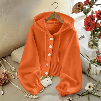 Damen-Strickjacke mit Kapuze