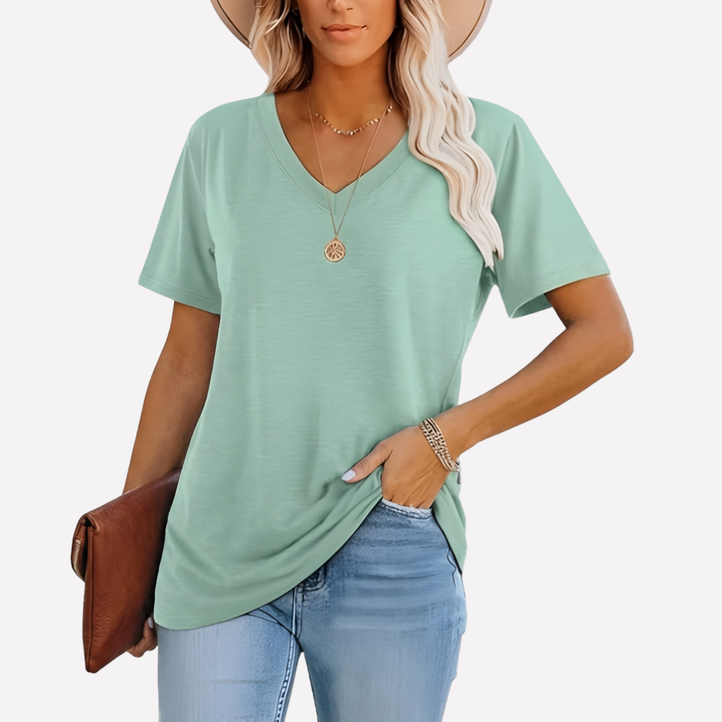 Women’s V-Neck Short Sleeve Top