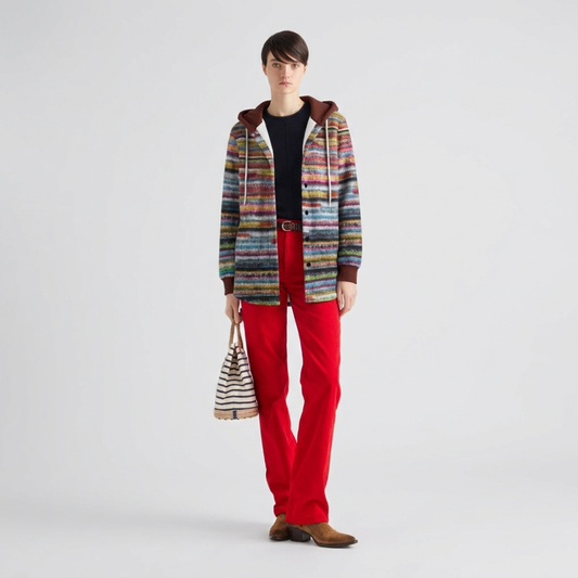 Cárdigan de invierno con capucha para mujer