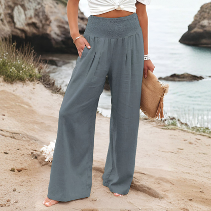Pantaloni palazzo da donna in lino