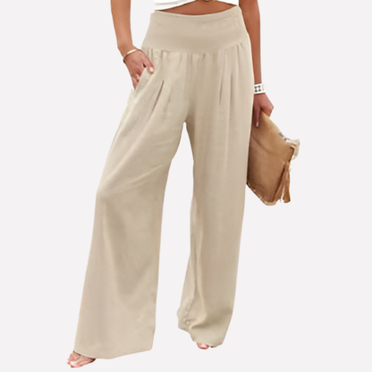 Pantaloni palazzo da donna in lino