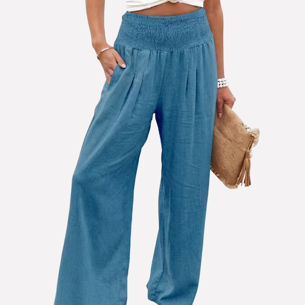 Pantaloni palazzo da donna in lino
