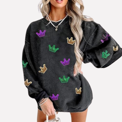 Oversized sweatshirt met ronde hals voor dames