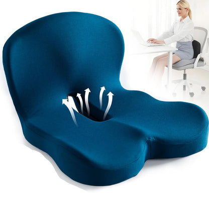 Ergonomic Memory Foam Seat Cushion for Office and Car – Comfortable Sitting