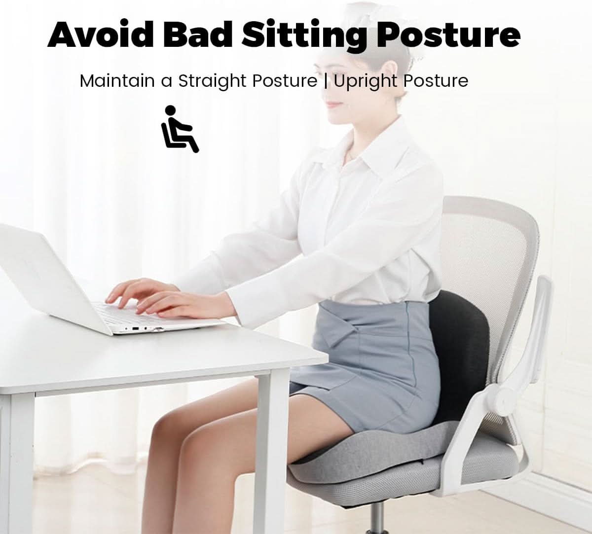 Ergonomic Memory Foam Seat Cushion for Office and Car – Comfortable Sitting