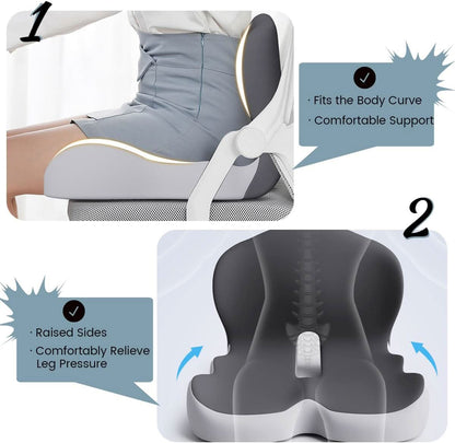 Ergonomic Memory Foam Seat Cushion for Office and Car – Comfortable Sitting